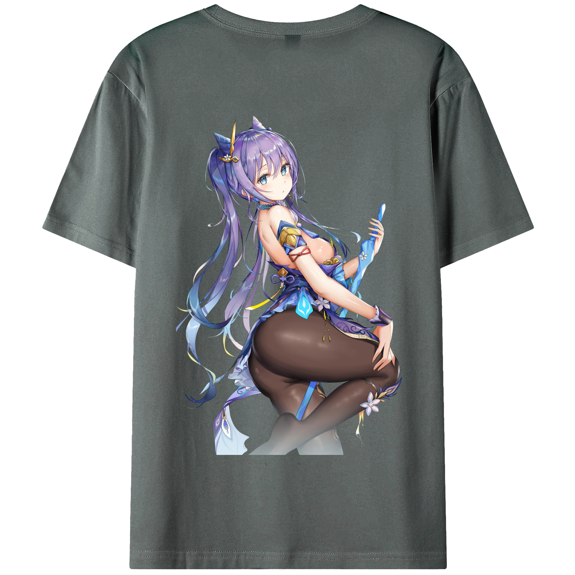 げんし神 刻晴 こくせい genshin Kokusei 綿100％半袖Tシャツ（背面プリント）